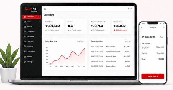 SaptOne Invoice on desktop and mobile